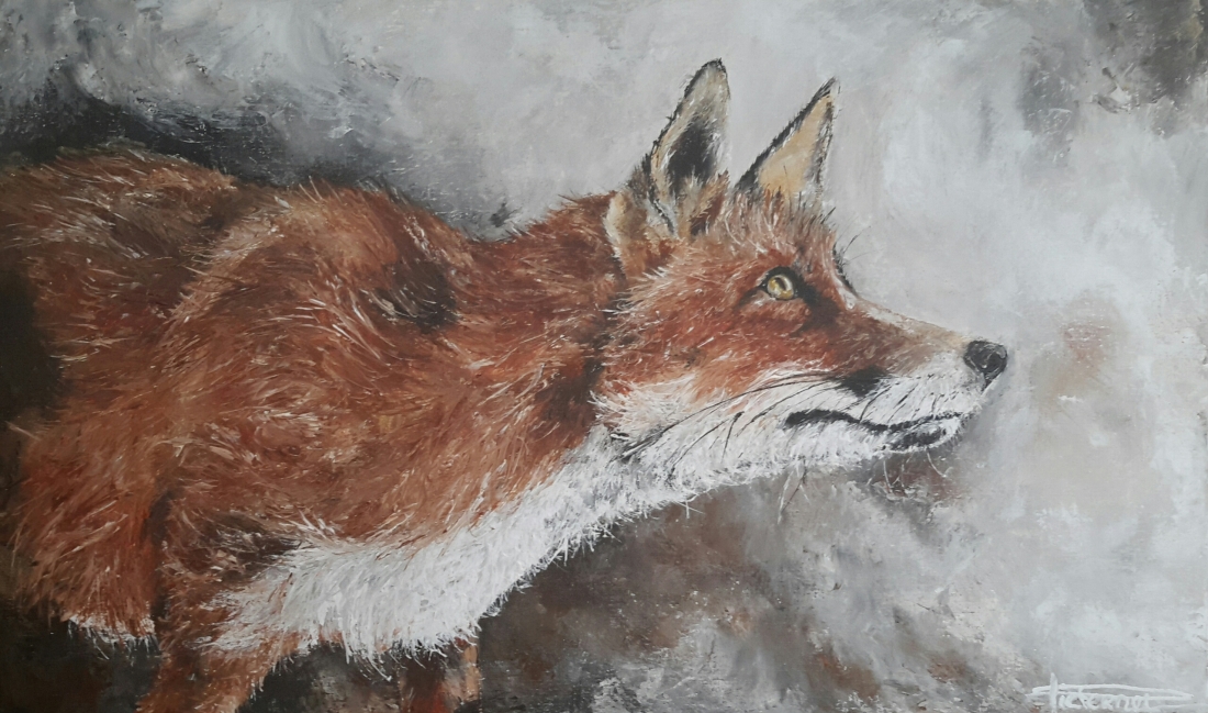 "Cautious" 60×100 sold Netherlands (available as giclee 50x100)