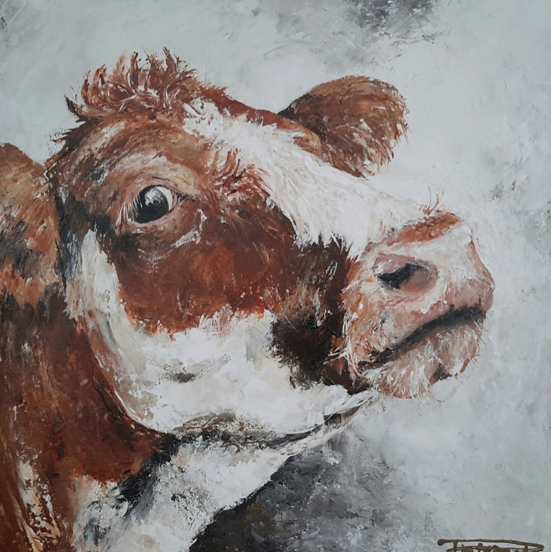 Lovely Cow I 50x50 sold Netherlands (available as giclee 60x60)