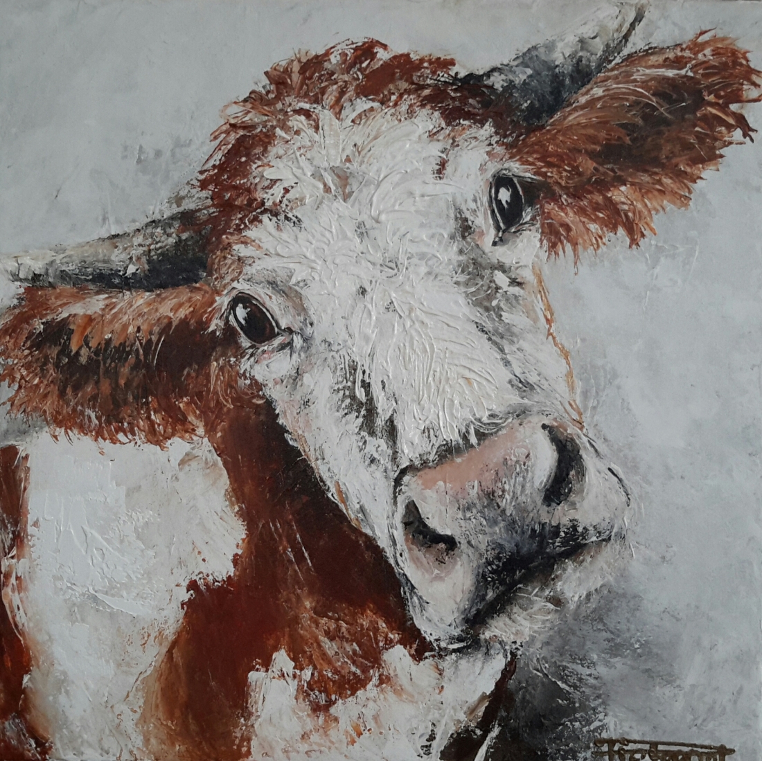 Lovely Cow II 50x50 sold Netherlands (available as giclee 60x60)
